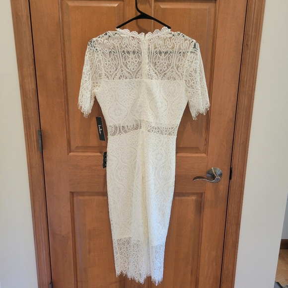 Lulus Remarkable White Sheer Lace Dress Size Small New - Picture 4 of 12
